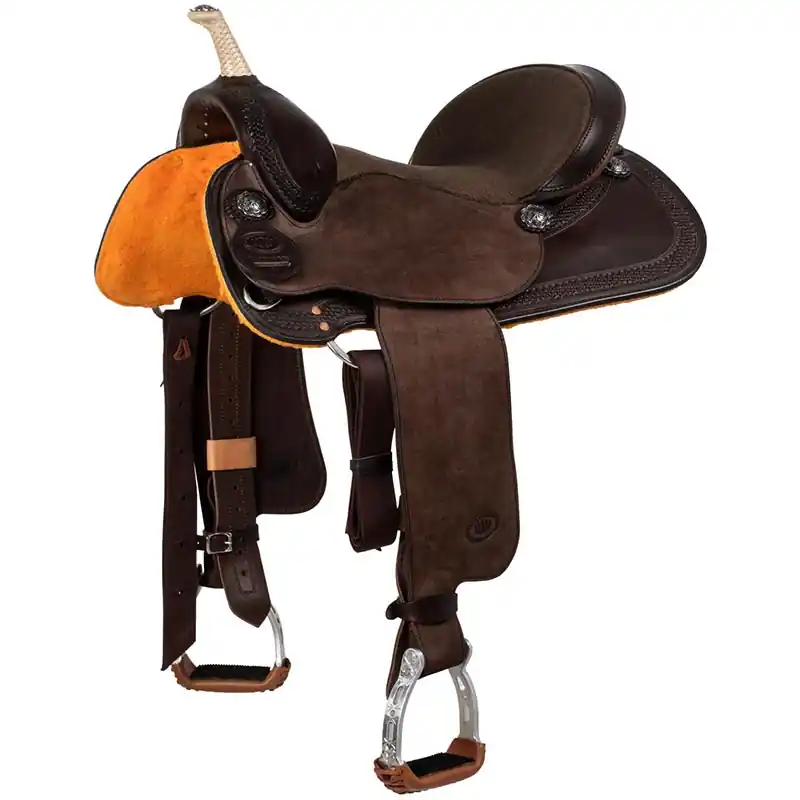 WEST WOOD WESTERN-SATTEL BASIC BARREL MJ BROWN mit KORBDEKORATION Preis Gesenkt
