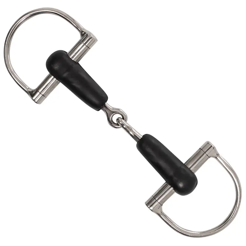 SNAFFLE DEE RING BIT RUBBER MOUTH Versand Am Gleichen Tag