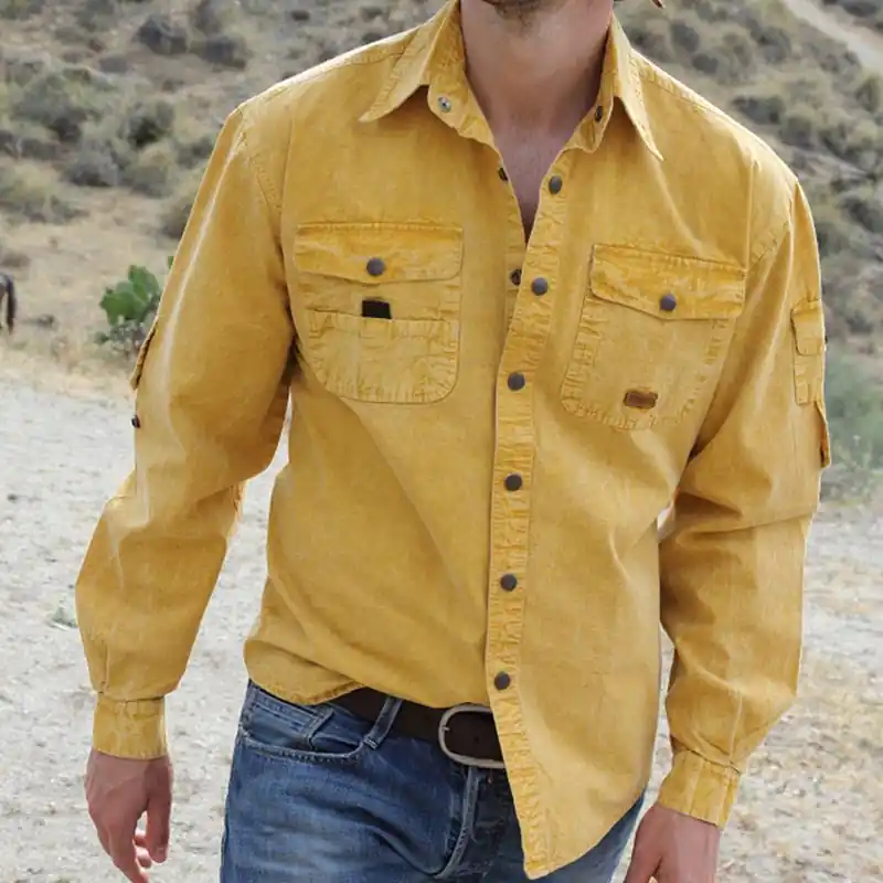 AUSTRALIAN SHIRT UNISEXSEGELTUCH LANGARM MUSTARD Garantierte Lieferung