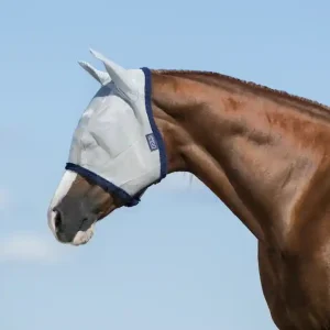 Amigo Fly Mask | Silver & Navy | Pony | HOR0056.2 Preiswert