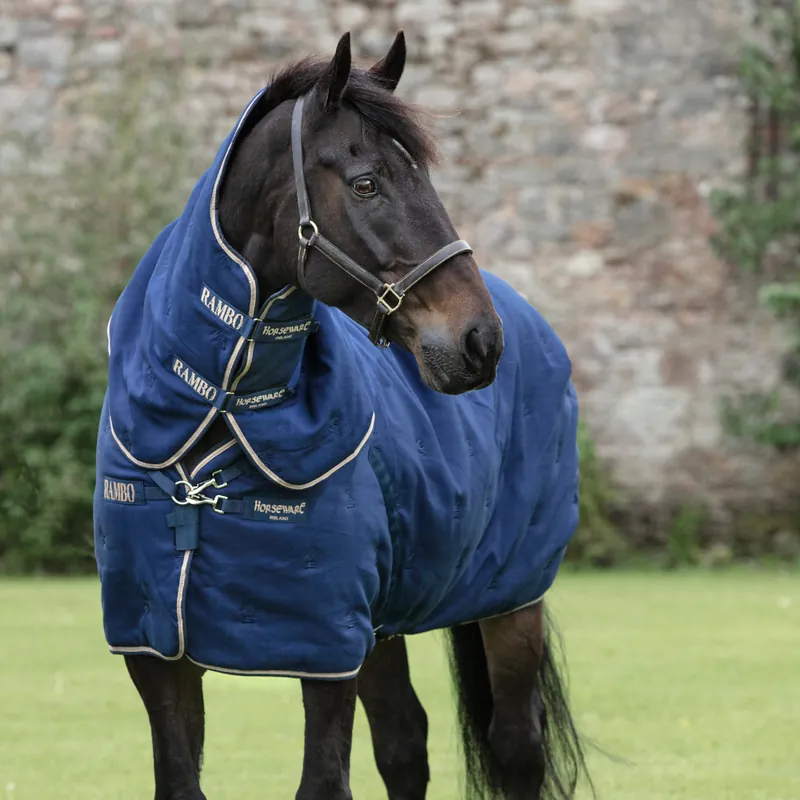 Wochenendangebot Horseware Deluxe Rambo Stable Plus 200g - Champagne/Marine , 110