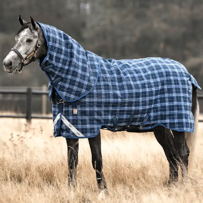 Versand Am Gleichen Tag Horseware Rhino Plus Turnout Heavy 450g Vari-Layer - Navy/Titanium Grey/Classic Blue, 165