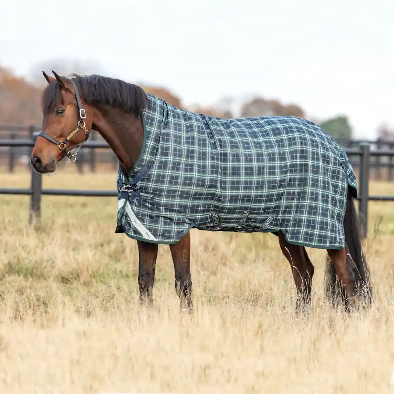 Begrenztes Angebot Horseware Rhino Wug Turnout Lite 100g - Black/Grey/White Check/Gray, 140