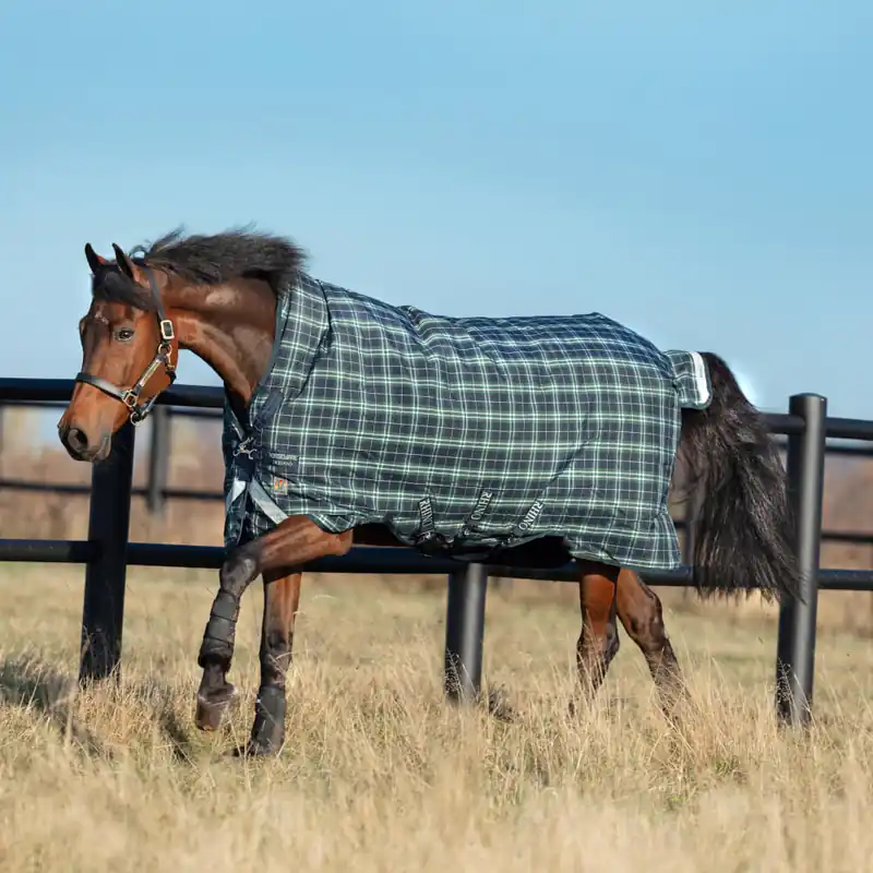 Versand Am Gleichen Tag Horseware Rhino Wug Turnout Medium 250g - Black/Grey/White Check/Gray, 145