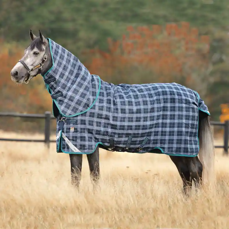 Begrenztes Angebot Horseware Rhino Pony Plus Turnout Medium 200g - Navy/Titanium Grey/Classic Blue, 115