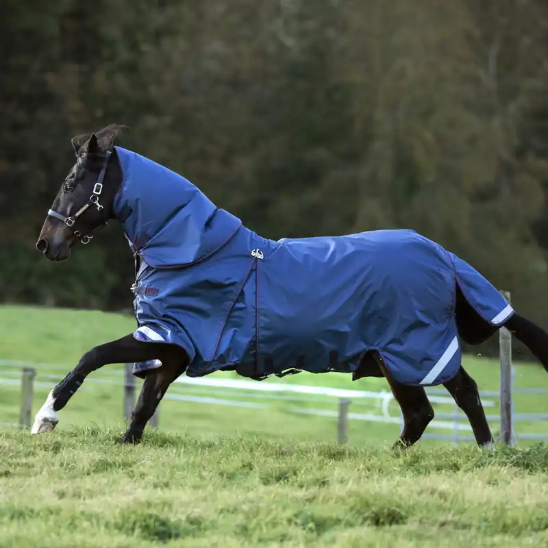Zertifiziert Horseware Rambo Optimo Plus Bundle 0g + 200g - Navy/Thunderstorm Grey/Silver, 140