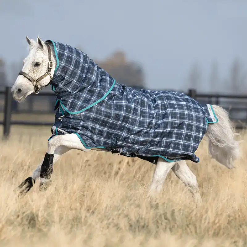 Abverkauf Horseware Rhino Plus Turnout Medium Vari-Layer 250g - Navy Check, 155