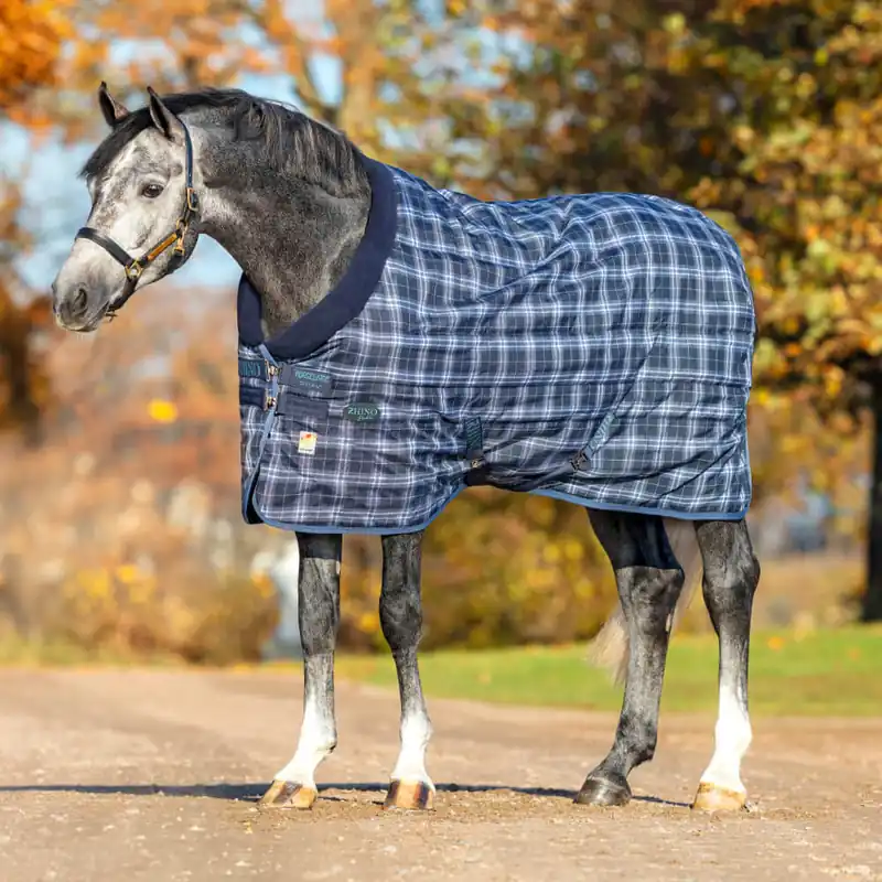 Angebot Horseware Rhino Original Stable Medium 250g - Vari Layer - Black/Grey/White Check/Gray, 140