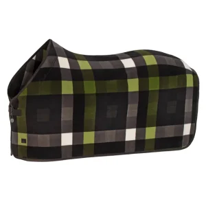Abschwitzdecke Fleece Check Platinum in teak brown-moss green-atlantic blue Finale Aktion